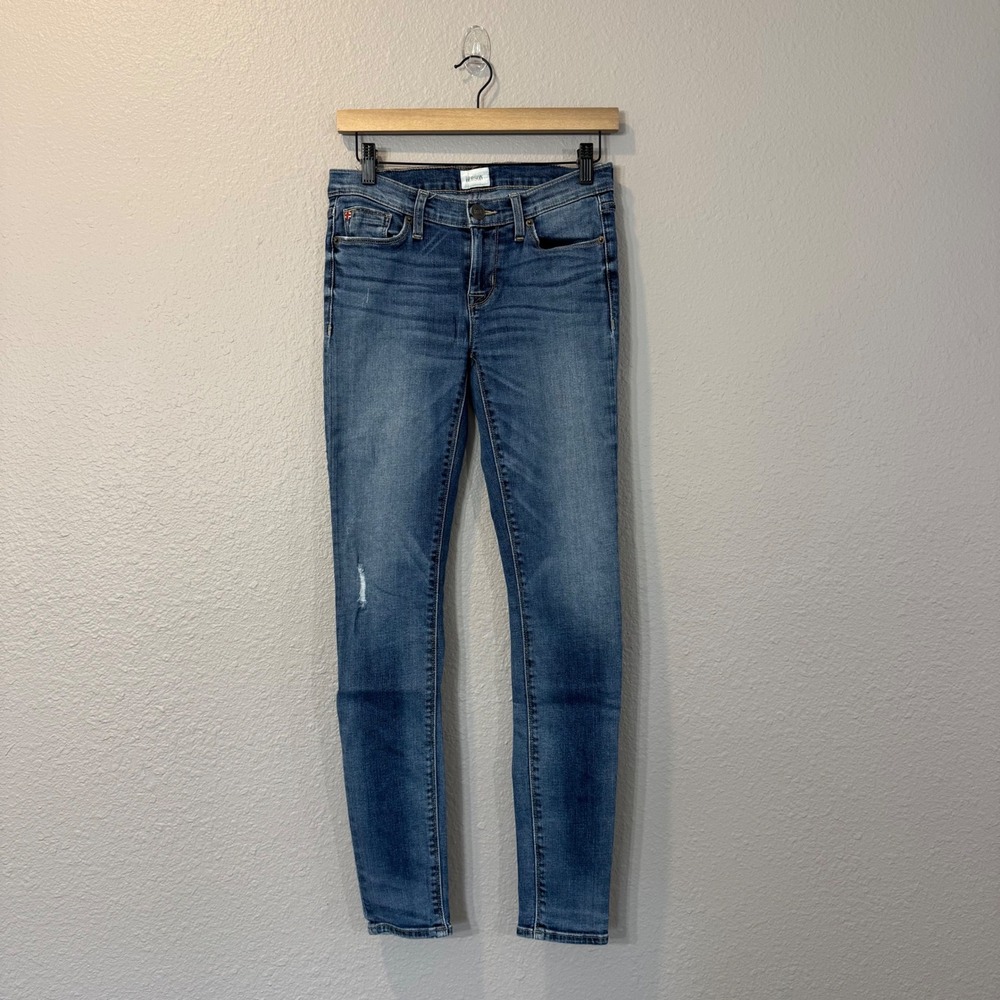 Hudson Women's Size 26 Blue Krista Super Skinny Distressed Jeans - Picture 2 of 12
